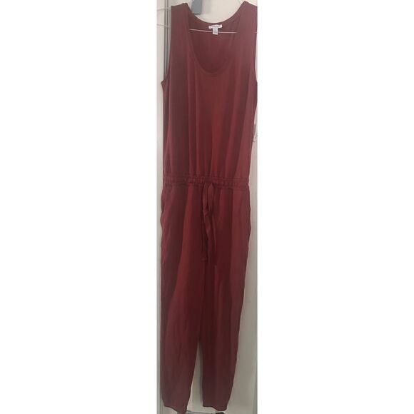 DAILY RITUAL rust orange size XS Terry Sleeveless Scoopneck Jumpsuit - Picture 4 of 6